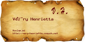 Véry Henrietta névjegykártya