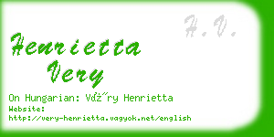 henrietta very business card